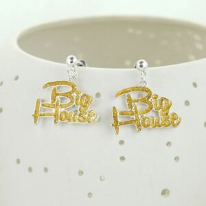 Michigan Collegiate Big House Slogan Earrings